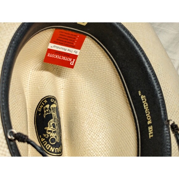 Roundup Rodeo King Long Oval Straw Cowboy hat size 7 - Picture 9 of 9